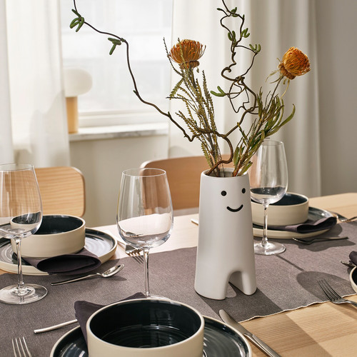 FRÖVÄXT Vase, white, 20 cm