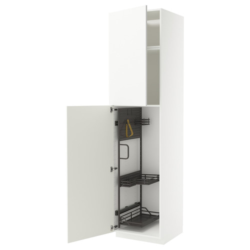 METOD High cabinet with cleaning interior, white/Ringhult white, 60x60x240 cm