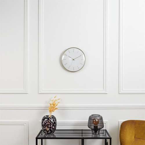 Wall Clock Luce, white/gold