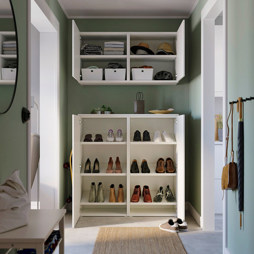 PLATSA Storage combination with doors, white Fonnes/white, 122x42x220 cm
