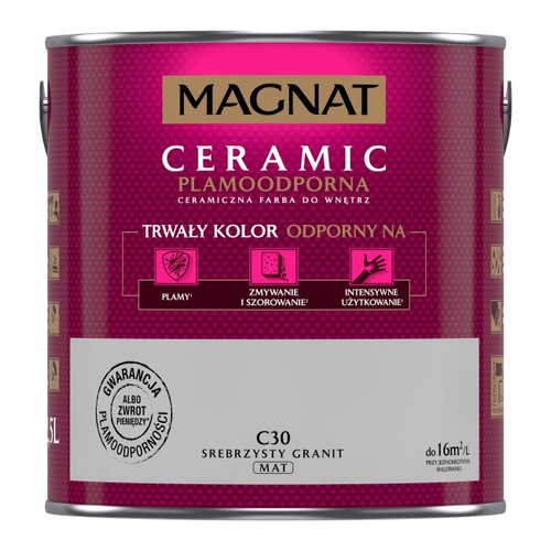 Magnat Ceramic Interior Ceramic Paint Stain-resistant 2.5l, silvery granite
