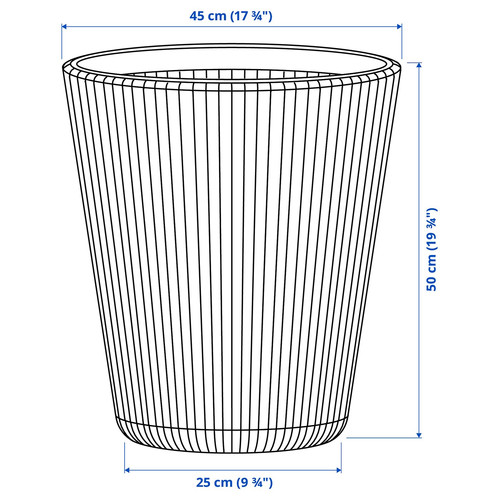 BJÖRNBAMBU Plant pot, in/outdoor dark grey, 41 cm