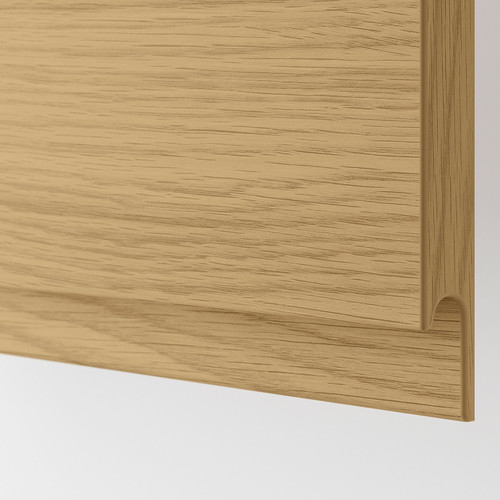 METOD / MAXIMERA Base cab for hob+oven w drawer, white/Voxtorp oak effect, 60x60 cm