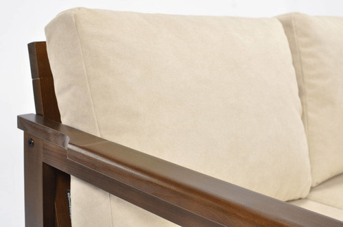 Outdoor Wooden 2-seat Sofa BELLA, brown/beige