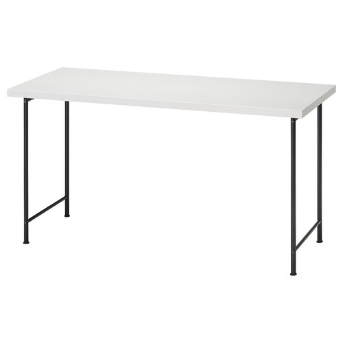 LAGKAPTEN / SPÄND Desk, white/black, 140x60 cm