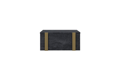 Wall-Mounted Bedside Table Verica Set of 2, charcoal/gold handles