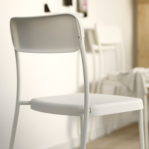 VIHALS / VIHALS Table and 2 chairs, white white/white, 74x74 cm