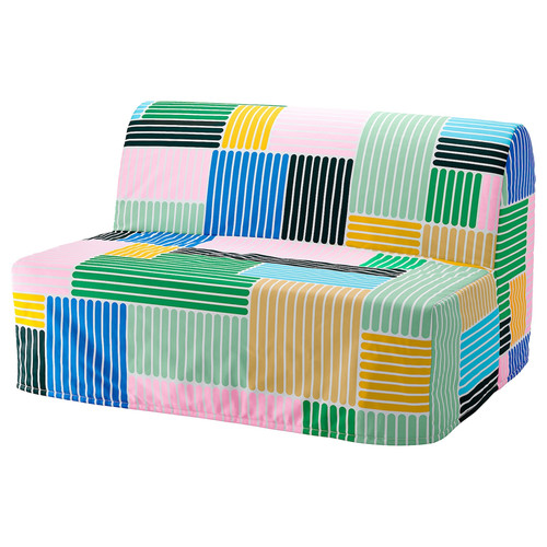 LYCKSELE Cover for 2-seat sofa-bed, Grindtorp multicolour/stripe pattern
