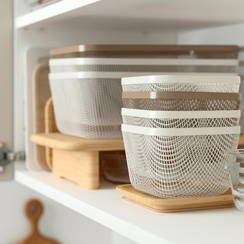 IKEA 365+ Food storage basket, metal/light grey-brown, 14x14x10 cm