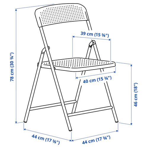 TORPARÖ Table+4 folding chairs, outdoor, white/white, 130x74 cm