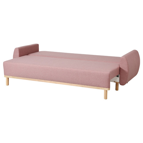 GRUNNARP 3-seat sofa-bed, Gunnared light brown-pink