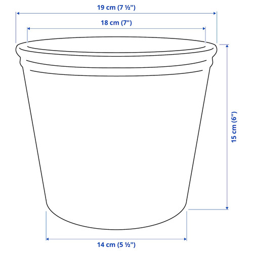 KÖRSBÄRSBJÖRK Plant pot, light grey/beige, 15 cm