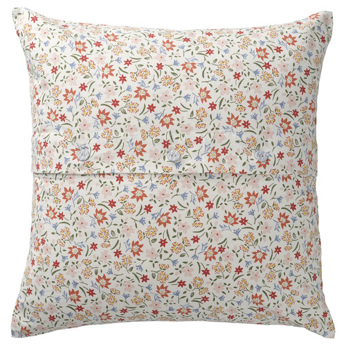 GULLNATTLJUS Cushion cover, white/floral pattern, 50x50 cm