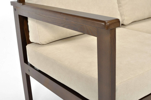 Outdoor Wooden 2-seat Sofa BELLA, brown/beige
