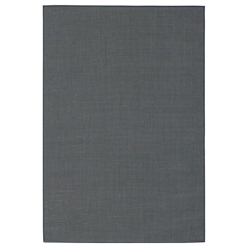 LUFTFARTYG Rug flatwoven, in/outdoor, black/stripe, 160x230 cm