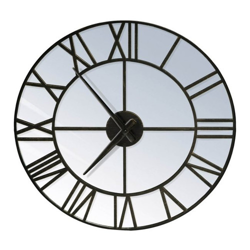 Wall Clock 50 x 5 x 50 cm, mirror, brown