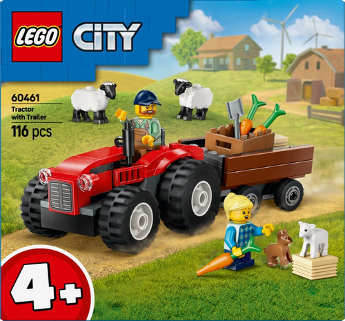 LEGO City Red Farm Tractor with Trailer & Sheep 4+