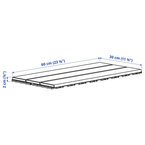 UTLÄNGAN Floor decking, outdoor, brown, 0.90 m²