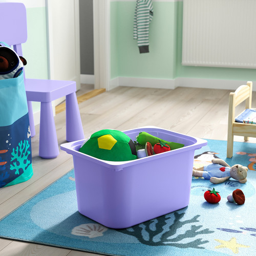 TROFAST Storage combination with boxes, white white/lilac, 46x30x145 cm