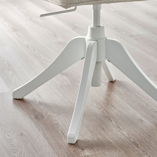 ROSENTORP Swivel chair, white/Kilanda beige