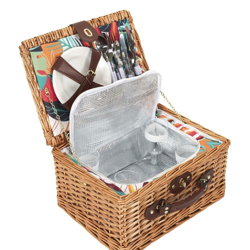 4-Person Picnic Basket with Accessories Exotic