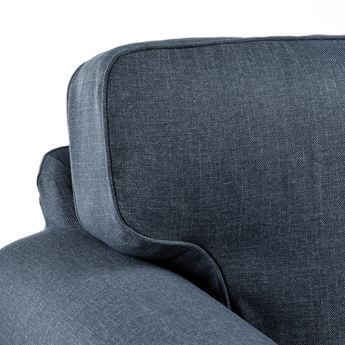 EKTORP 3-seat sofa with chaise longue, Kilanda dark blue