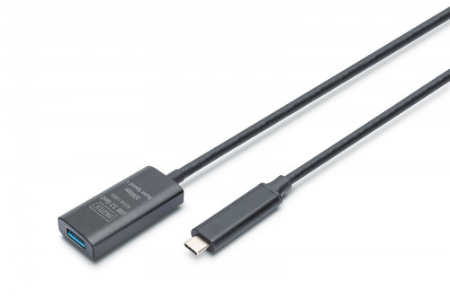 DIGITUS Active USB 3.2 Gen2 10G extension cable, USB-C - USB-A, 5m