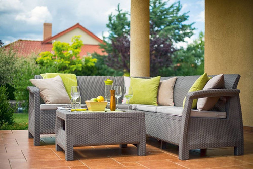 Large Outdoor Corner Furniture Set CORFU Relax, cappuccino