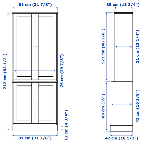HAVSTA Storage combination with doors, white, 81x47x212 cm