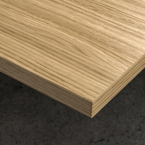 MITTZON Desk, oak veneer/black, 140x60 cm
