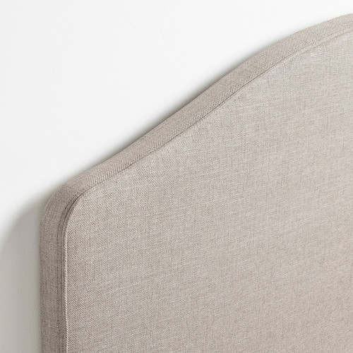 RAMNEFJÄLL Upholstered bed frame, Kilanda light beige, 160x200 cm