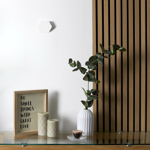 Set of 2 Wall Lamps Hexagonal 8.5x7.5cm, battery-powered