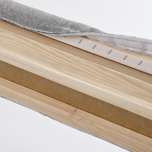 TÄRNKULLEN Upholstered bed frame, Tibbleby beige/grey, 160x200 cm