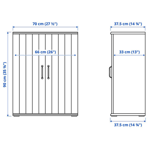 SKRUVBY TV storage combination, black-blue, 226x38x90 cm