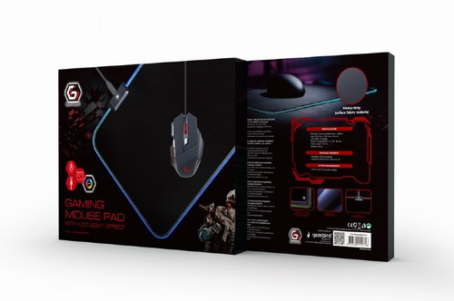 Gembird Gaming Mouse Pad M with LED Lights 1pc