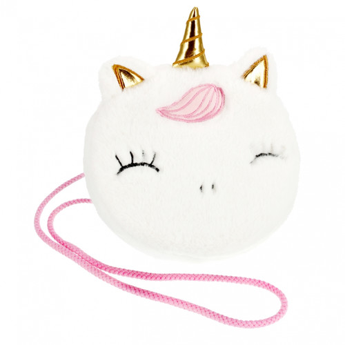 Starpak Plush Shoulder Bag Unicorn, white