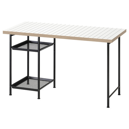 LAGKAPTEN / SPÄND Desk, white anthracite/black, 120x60 cm