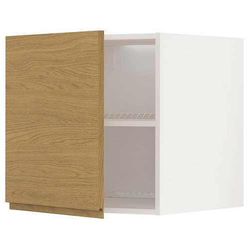 METOD Top cabinet for fridge/freezer, white/Voxtorp oak effect, 60x60 cm