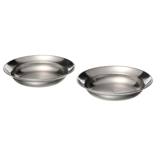 GRILLTIDER Deep plate, stainless steel, 21 cm, 2 pack