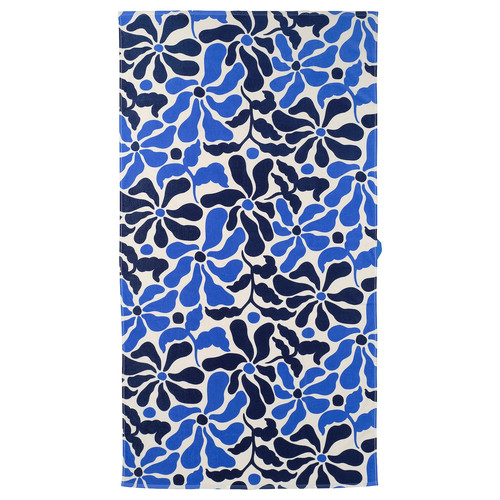 GULYXNE Beach towel, blue/floral pattern, 100x180 cm