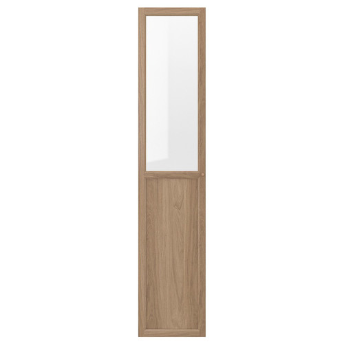 OXBERG Panel/glass door, oak effect, 40x192 cm