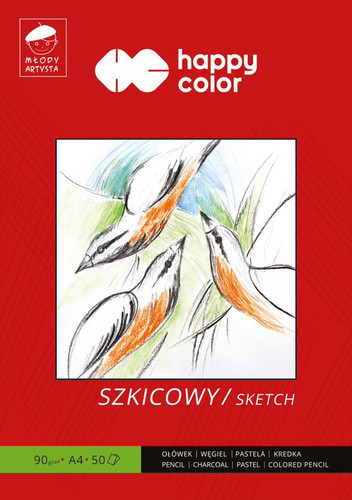 Happy Color Sketching Paper Pad A4 50 Sheets 90g, white