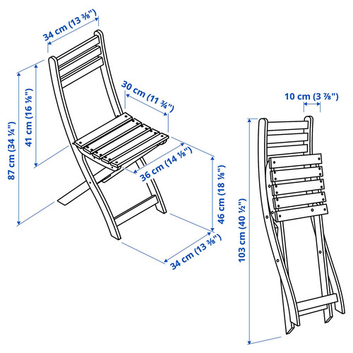 ASKHOLMEN Chair, outdoor, foldable dark brown