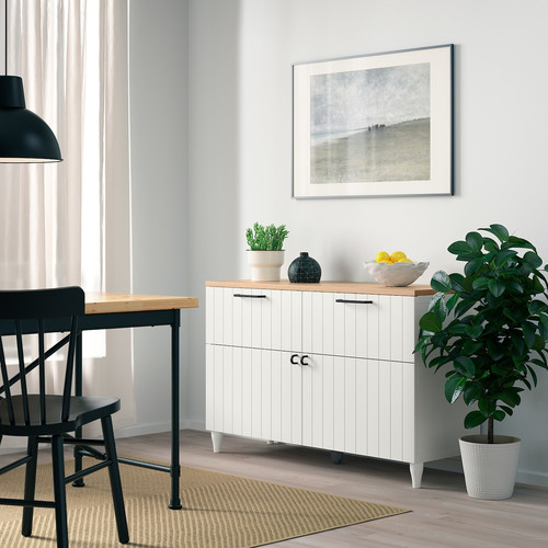 BESTÅ Storage combination w doors/drawers, white, Sutterviken/Kabbarp white, 120x42x76 cm