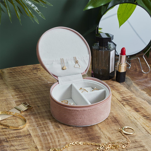 Jewellery Box Velo, corduroy, pink