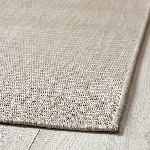 LUFTFARTYG Rug flatwoven, in/outdoor, beige/stripe, 160x230 cm