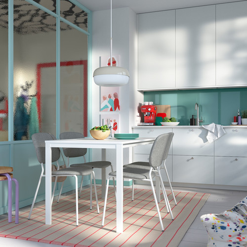 VIHALS Table, white/white, 125x74 cm