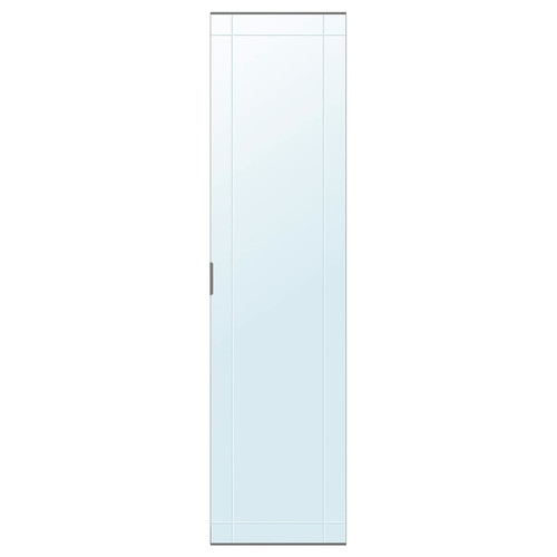 KAMMARTORP Mirror door w soft closing hinges, white, 50x195 cm