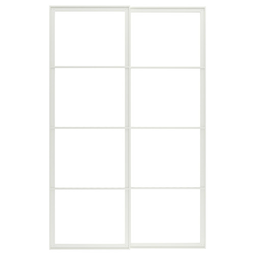 PAX Pair of sliding door frames w rail, white, 150x236 cm