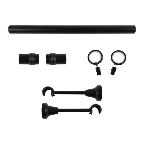 Curtain Rod GoodHome Araxos 19 mm 200 cm, matt black